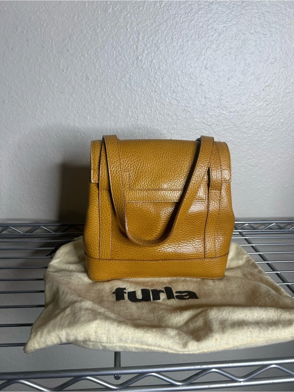 Furla Classic Pebbled Leather Shoulder Bag in Cognac - Picture 2 of 9